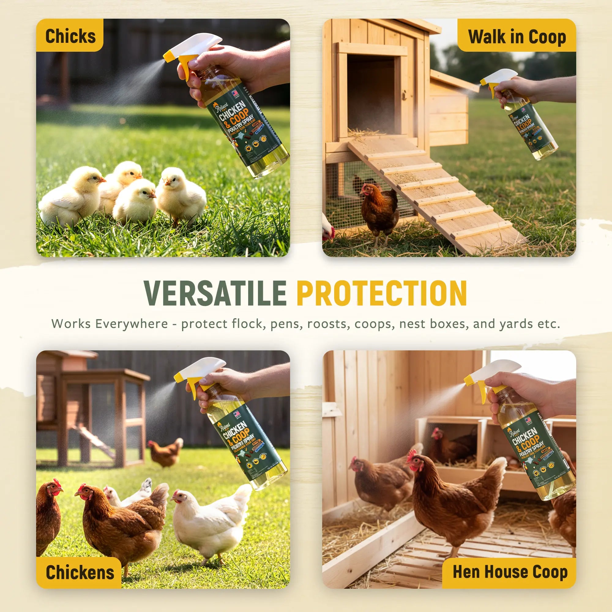 Reliant Pet Chicken & Coop Poultry Spray for Mites, Lice, Ticks, Fleas, and Flies - Safe for Chickens with No Egg Removal Required - Special Promotions for Mother's Day and Father's Day