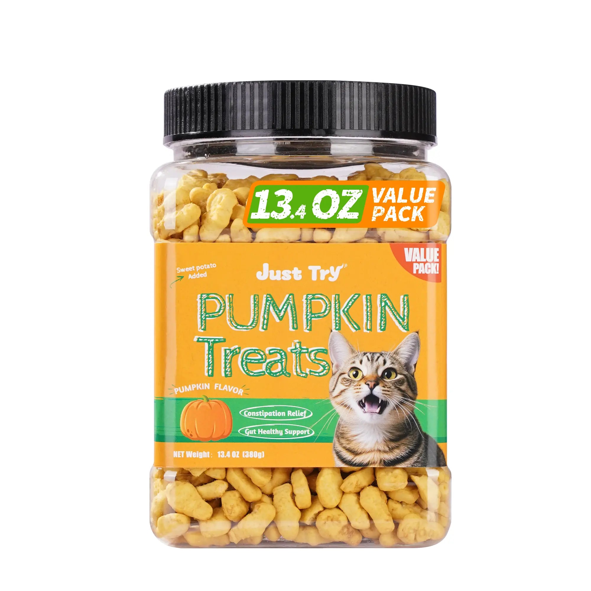 Just Try Cat Treats for Indoor Cats Hairball Control Natural Salmon Healthy Cat Grass Treats Kitten Snacks Training Biscuits Catnip for Cats Dental Care 14.1 OZ