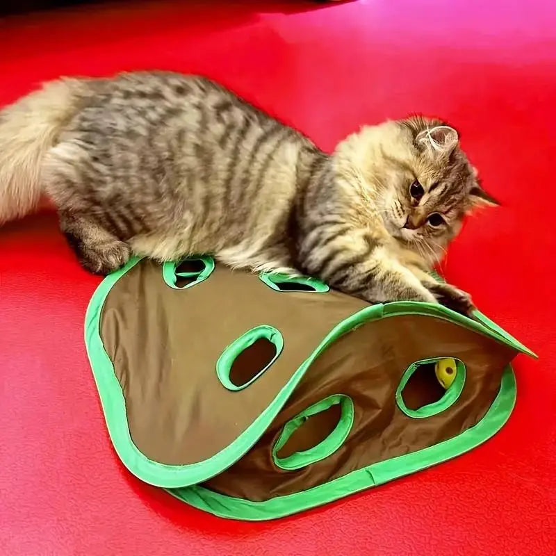 1 Set Interactive Cat Tent with Mice and Ball, 9 Holes Tunnel Cat Toy, Creative & Fun Mouse Hunting Toy, Cat Sound Toy, Pet Supplies, Valentine'S Day Gift, Pet Products
