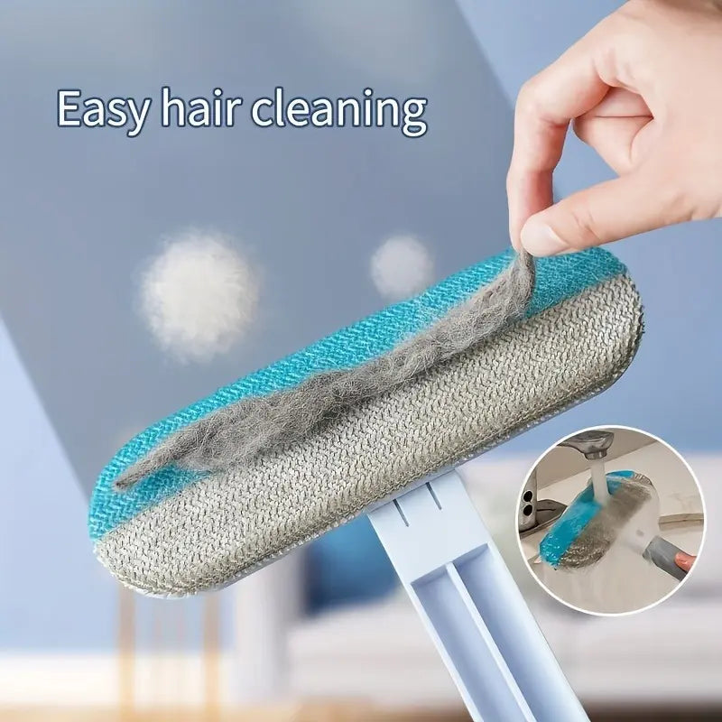 Enhanced Reusable Pet Hair Removal Brush – Extended Handle Lint Cleaner for Dog and Cat Fur, Washable Multi-Surface Tool for Furniture, Bedding, Clothing, and Vehicle Interiors