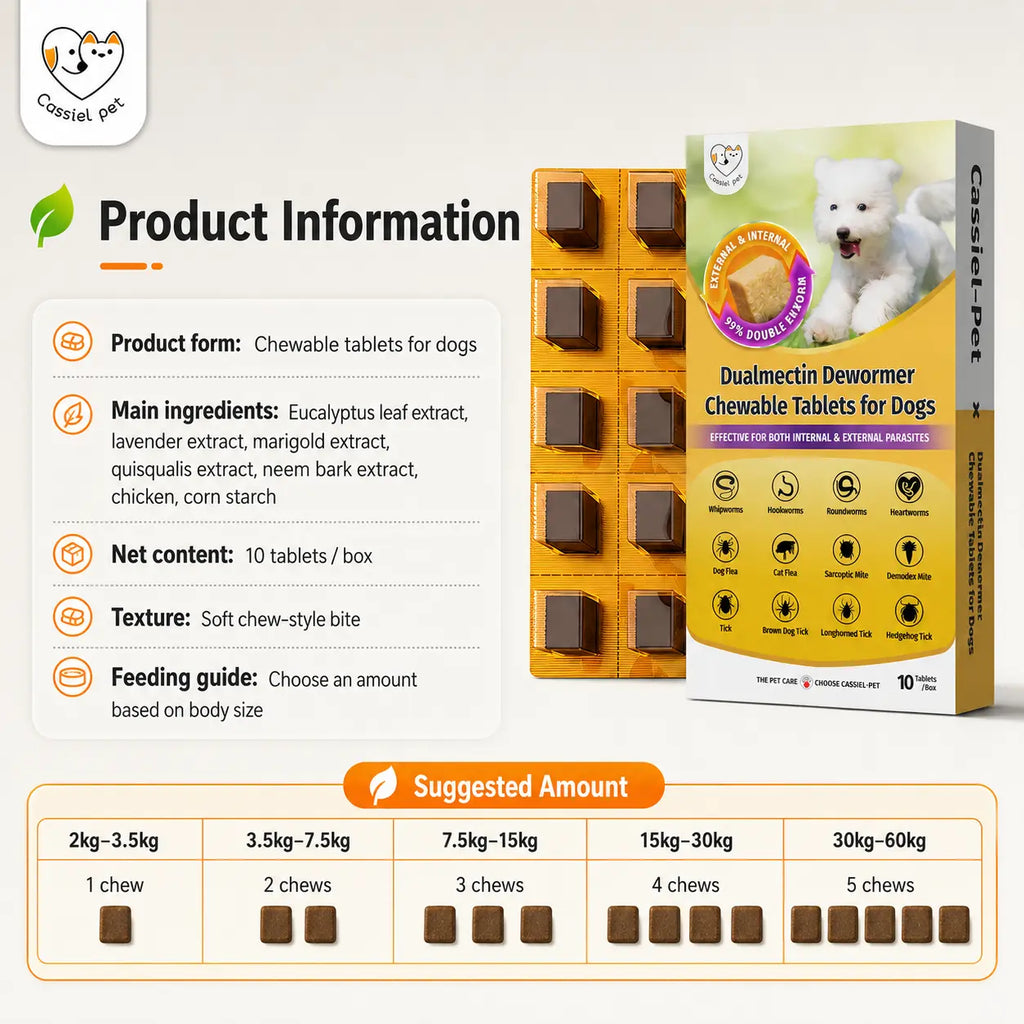 Cassiel Pet Dog Wellness Chews - Natural Herbal Blend for Digestive Support and Skin & Coat Care, Chicken Flavor Soft Treats for Daily Use